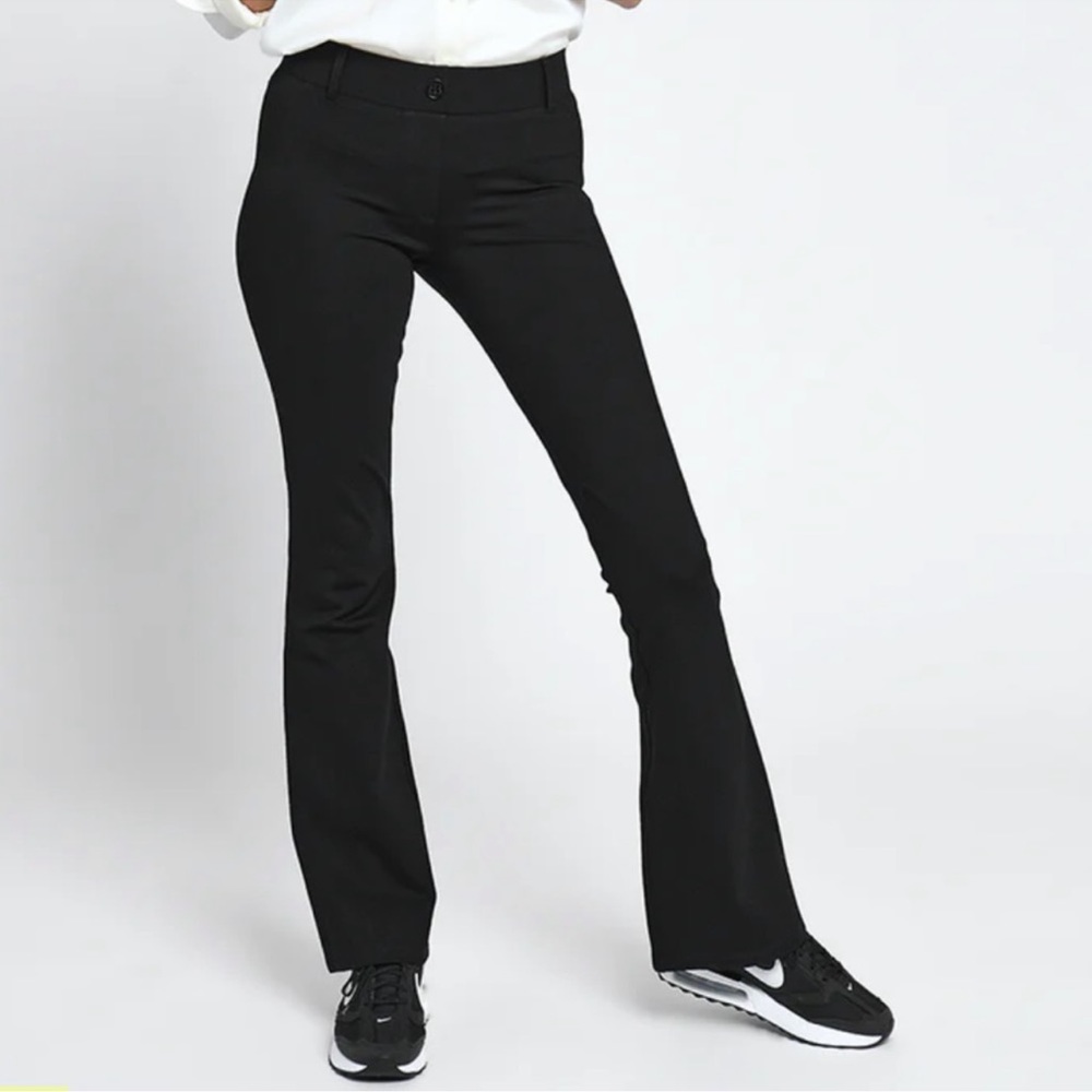 Betabrand Classic Dress Pant Yoga Pants Bootcut EUC Size M Short in Dark Navy - Picture 5 of 8